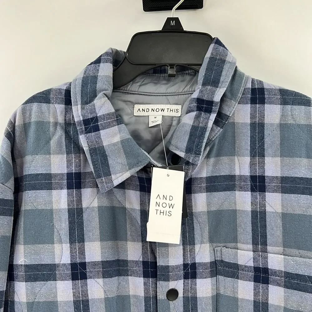 And Now This Macy's Men's Plaid Schaket - Blue Combo - Medium - NWT